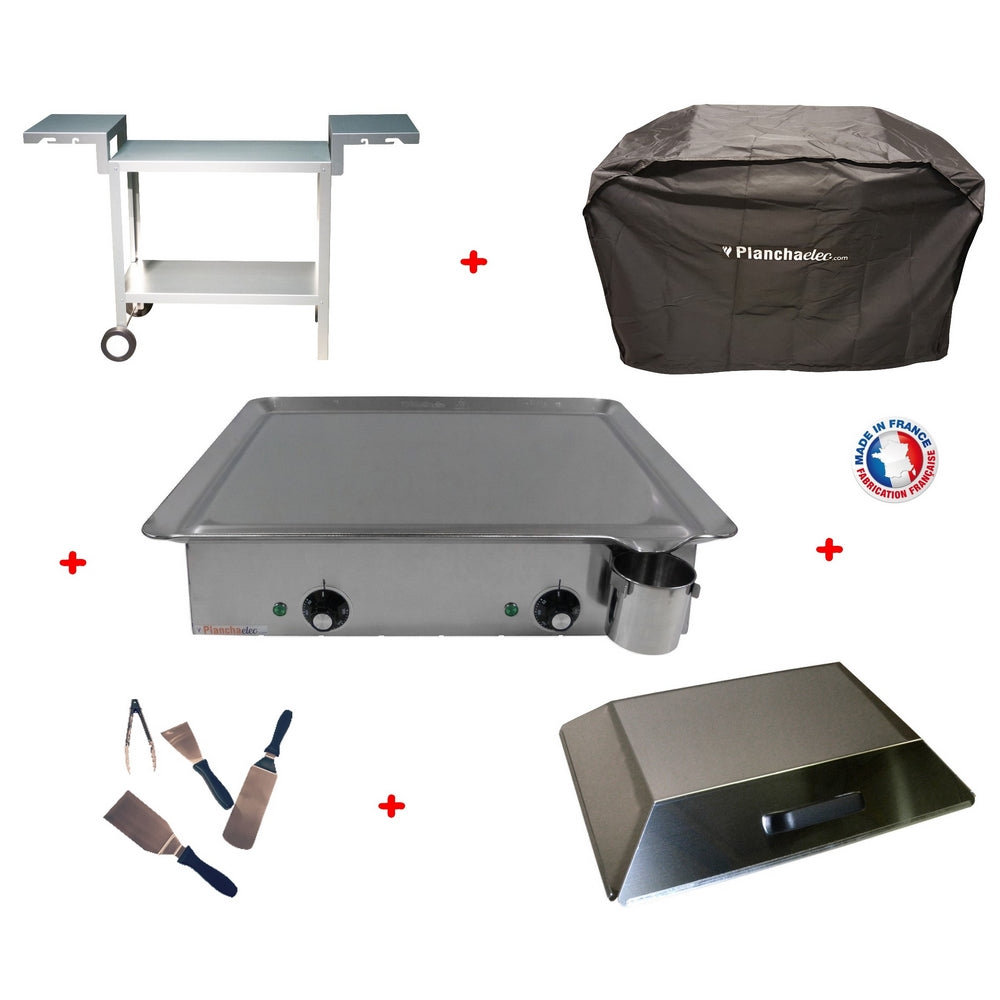Pack plancha électrique PlanchaElec Classic 600 Inox - Chariot Odéon 6