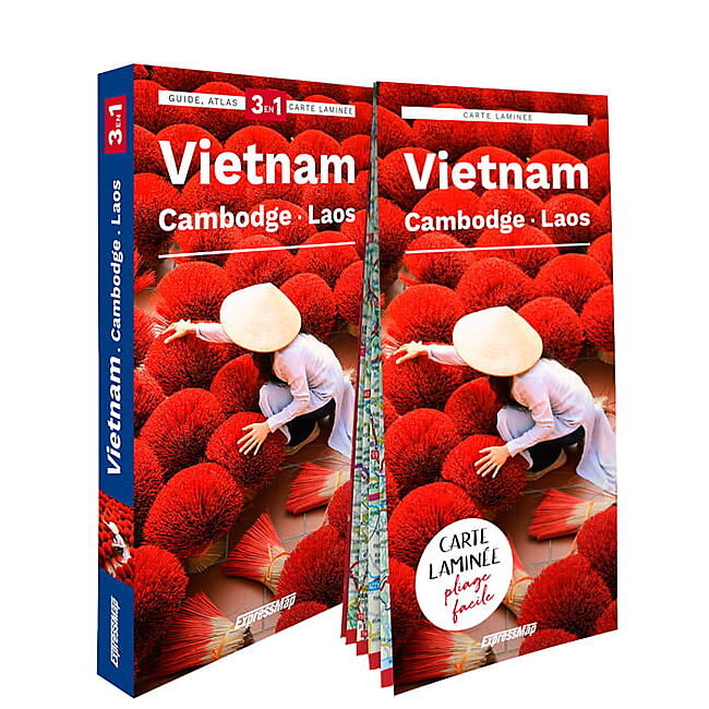 EXPRESSMAP - VIETNAM CAMBODGE LAOS GUIDE 3 EN 1