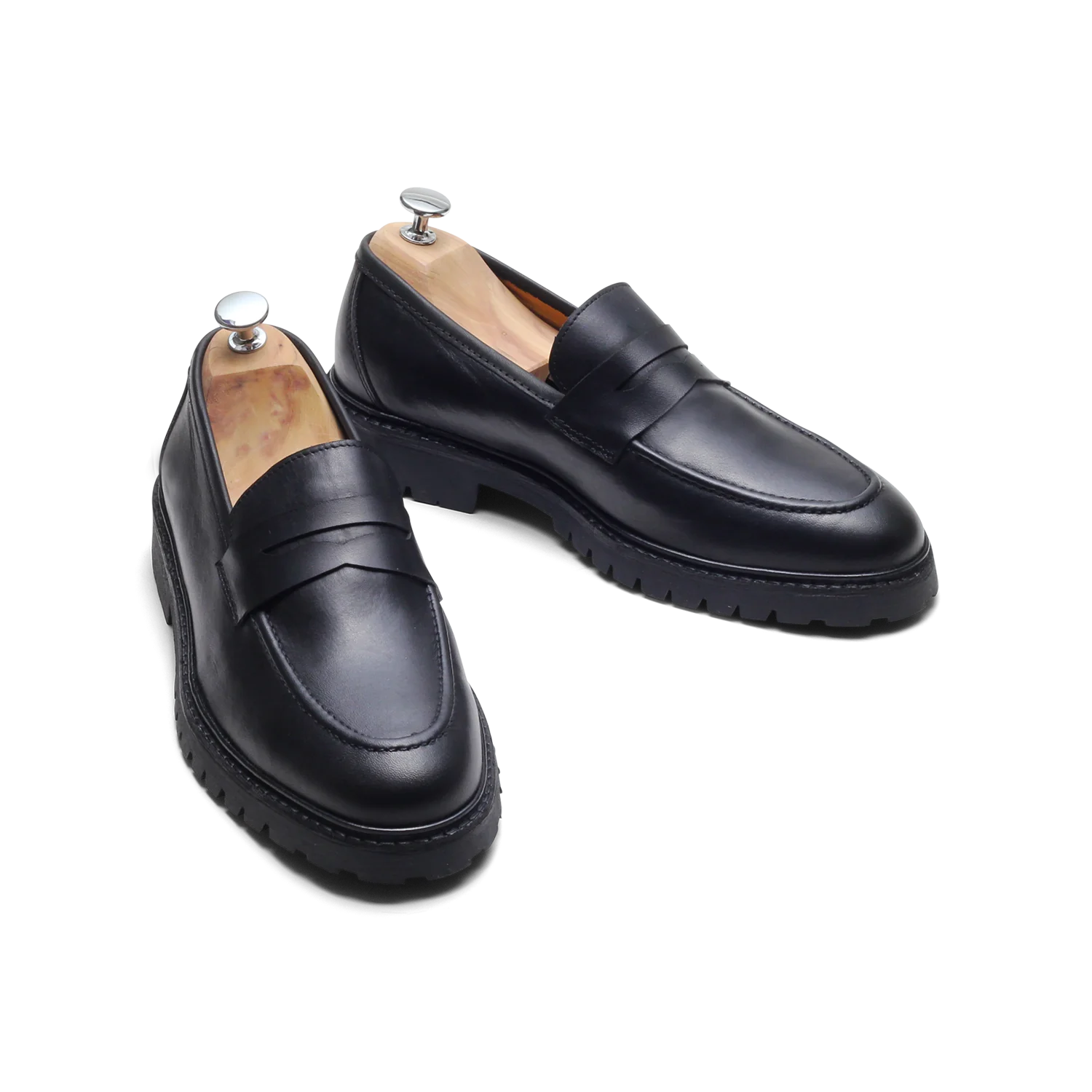 Mika-Mocassin en cuir noir