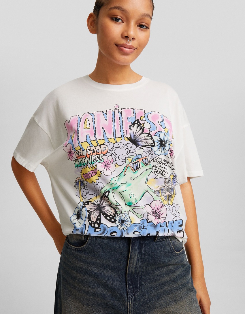 Camiseta de manga curta com estampa