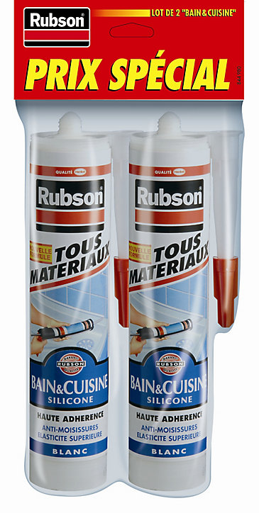Lot de 2 Mastic Rubson HD Email & Synthétique transparent cartouche 280ml
