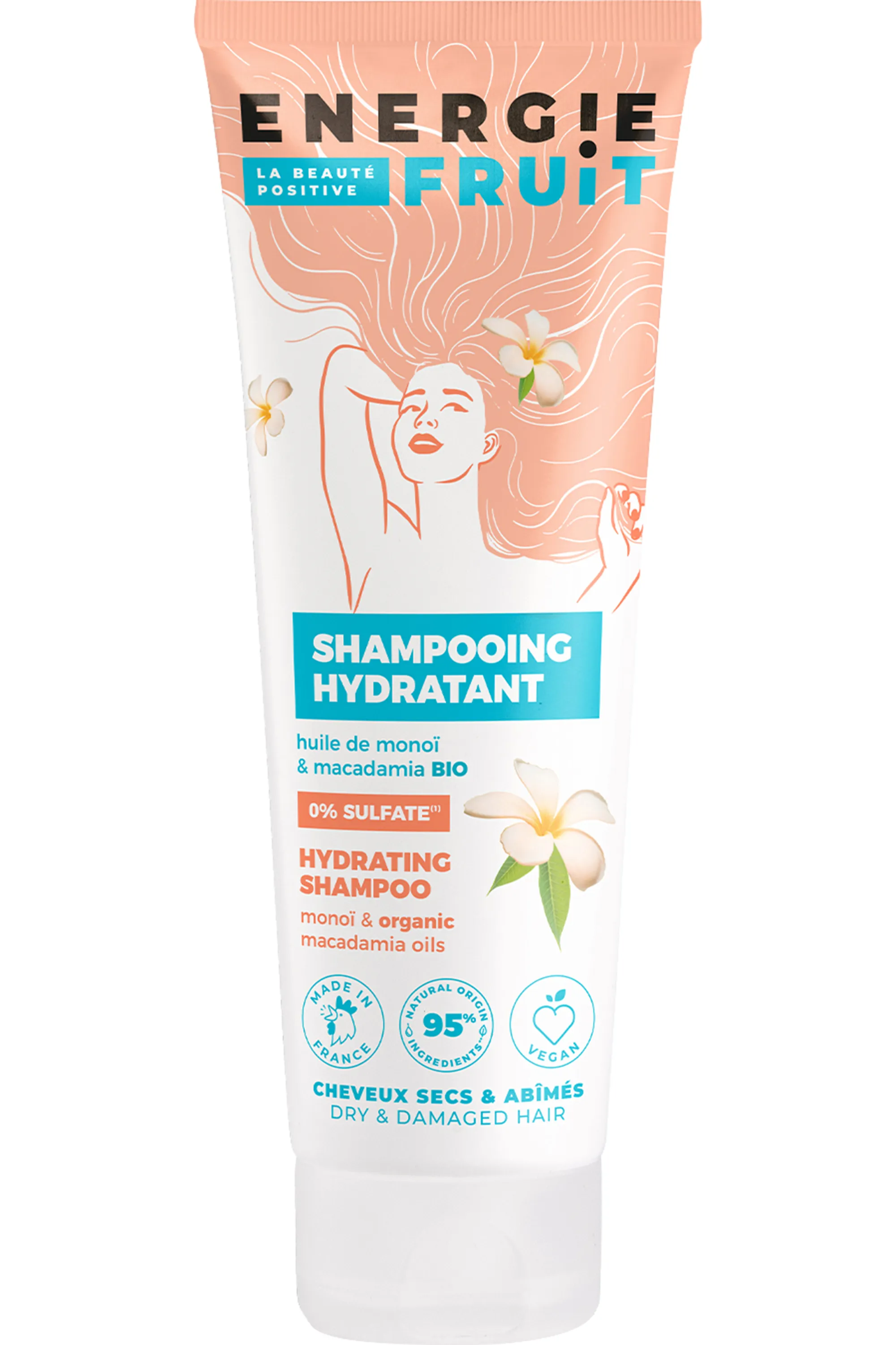 Energie Fruit Shampoing pour cheveux secs au monoï et à l’huile de macadamia-250 ml