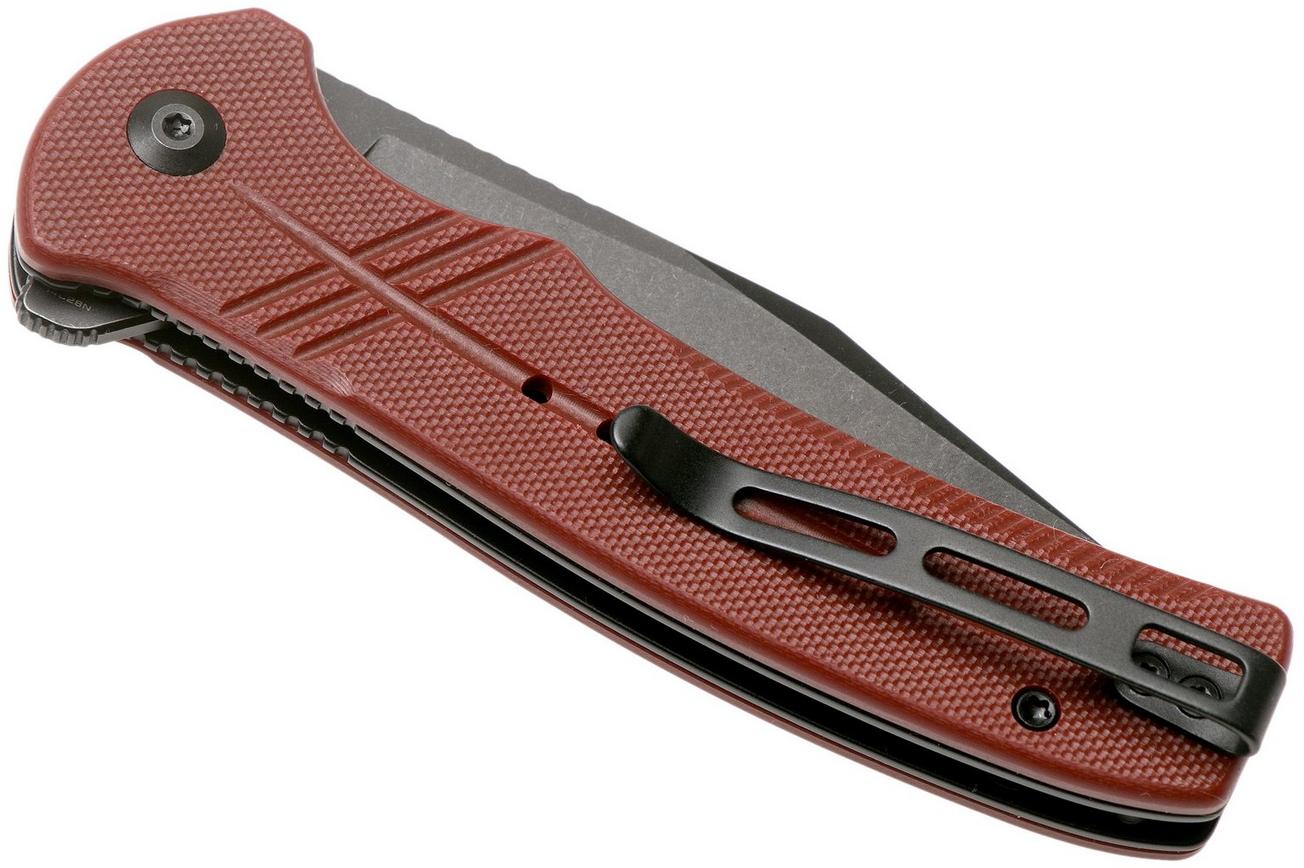 Civivi Cogent C20038E-2 Blackwashed Serrated Edge, Burgundy G10 zakmes