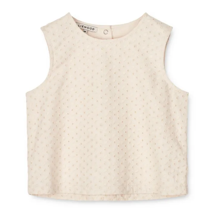 Liewood Top sans manches Ajouré Coton Bio Delphia | Ecru
