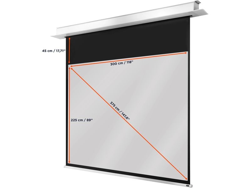 Celexon Deckeinbauleinwand Motor Professional Plus 300x225c Elektrische Deckeneinbau Leinwand