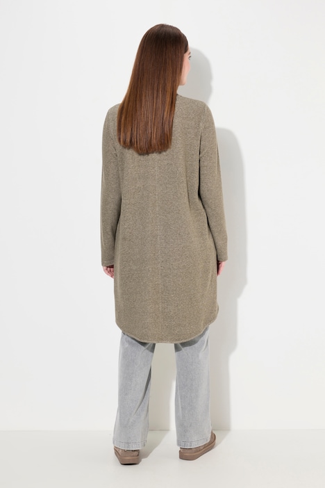 Long-Sweatshirt, Stehkragen, Langarm, Biobaumwolle