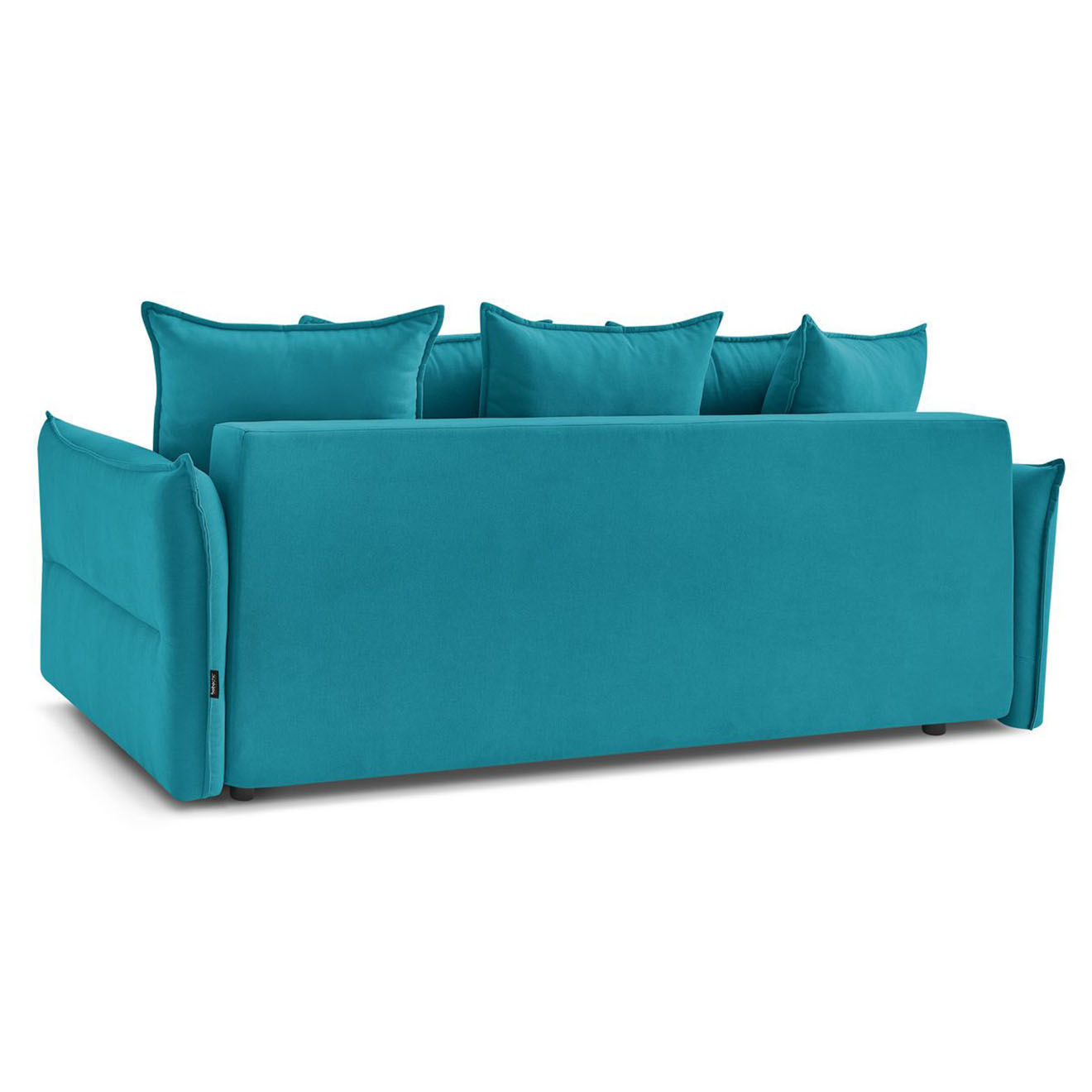Bobochic Canapé 3 places convertible coffre Bouclette Leon bleu foncé - 226x97x90 cm