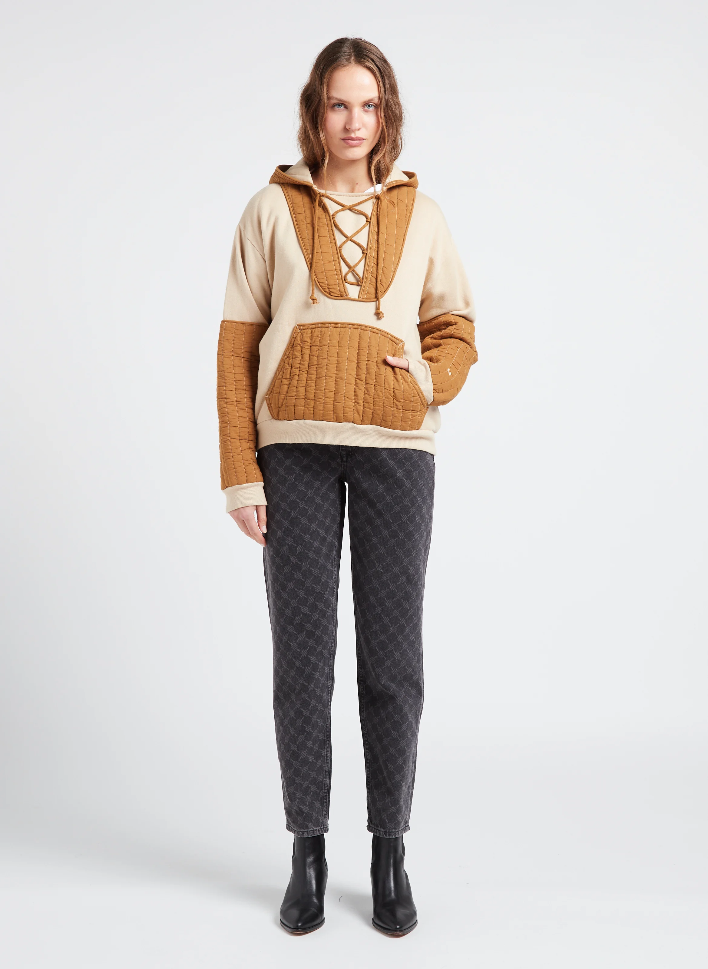 STRONG - Sweat col rond en coton mélangé | Beige