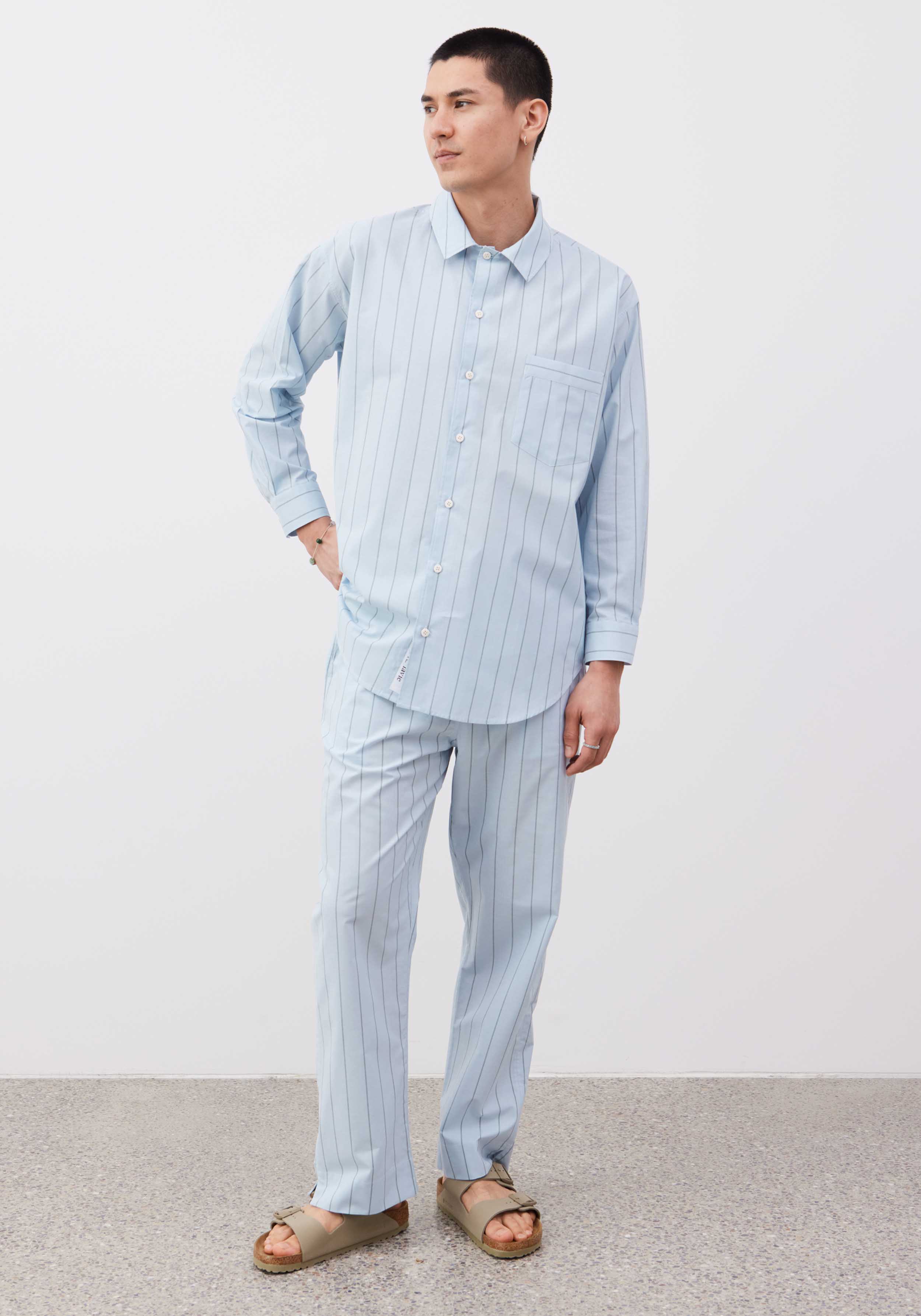 Lavie Hemd Yoko Striped Sky/Dunkelgrün