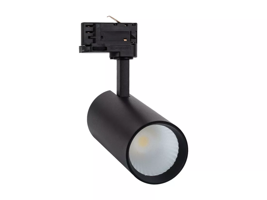 Spot LED sur Rail Triphasé 30W Bertha CCT Noir Sélectionnable (chaud-neutre-froid)