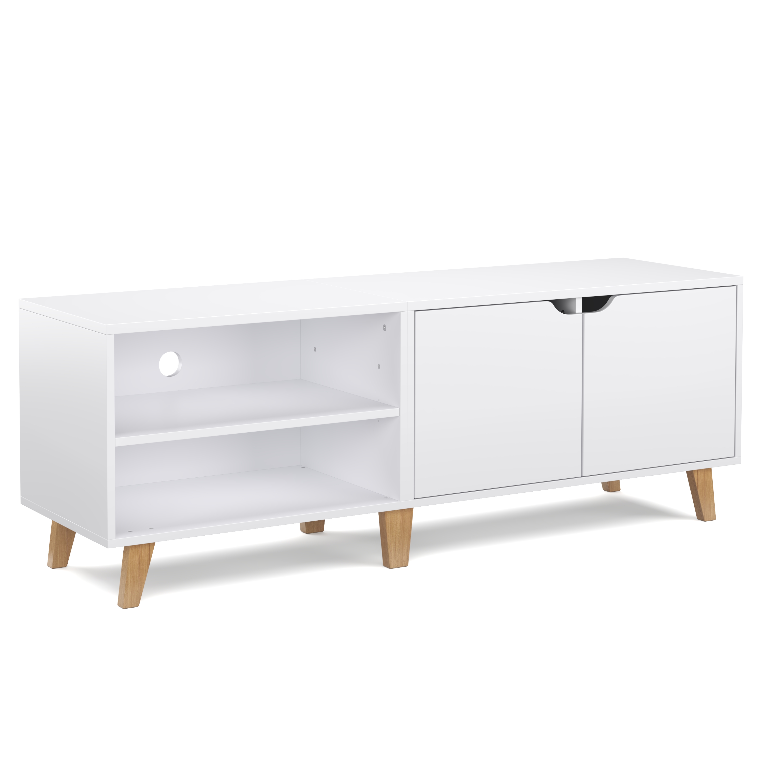TV Möbel SCANDIC 140 x 40 x 50 cm weiss/braun