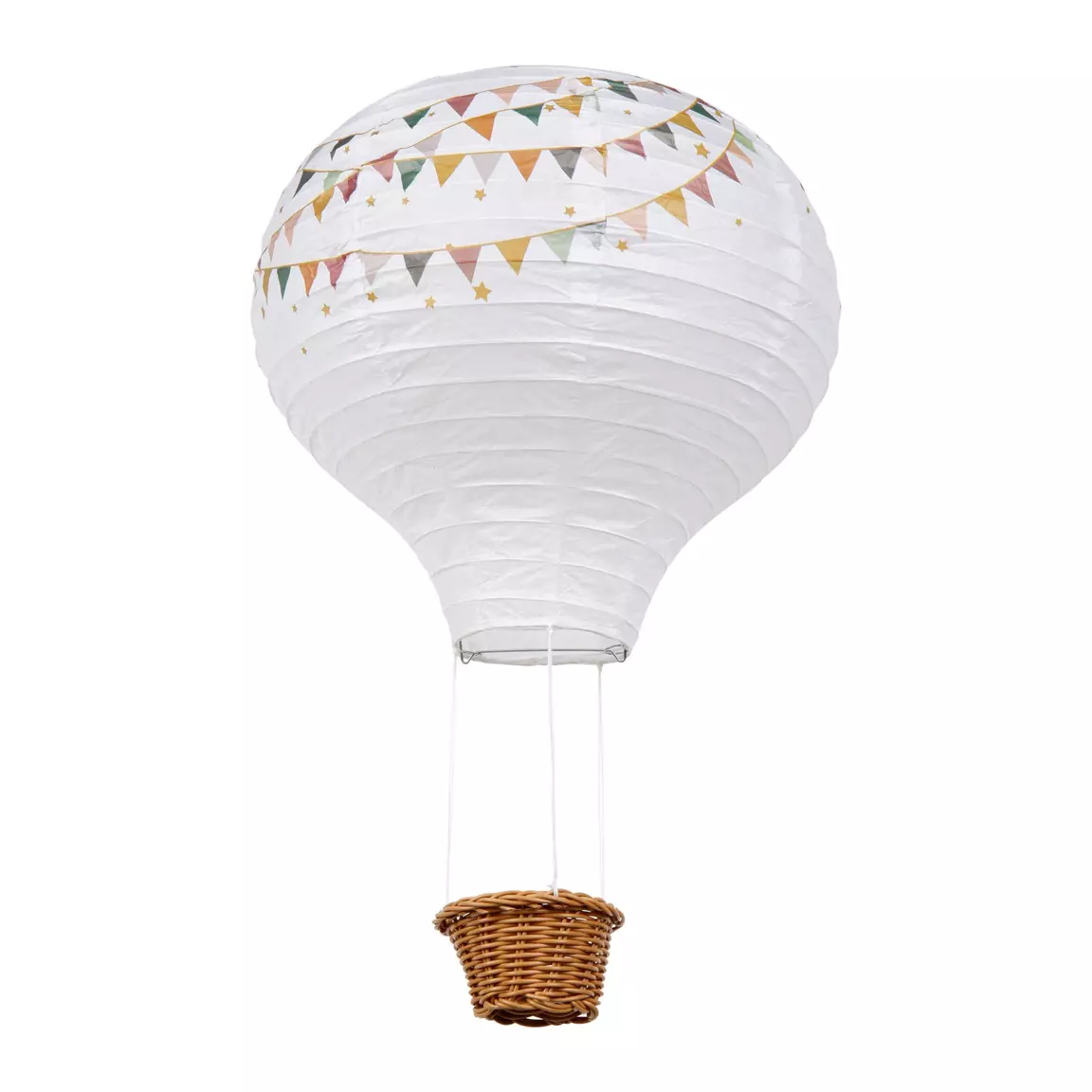 Suspension Montgolfière papier (D30 cm) Fanions Multicolore