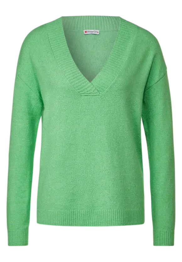 V-Ausschnitt Pullover - light spring green mel.