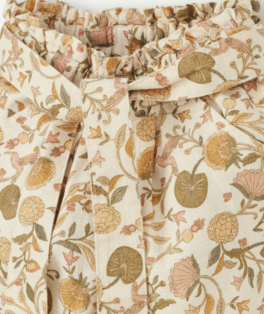 PANTALON DROIT FLUIDE BÉBÉ FILLE EN COTON IMPRIMÉ FLEURI