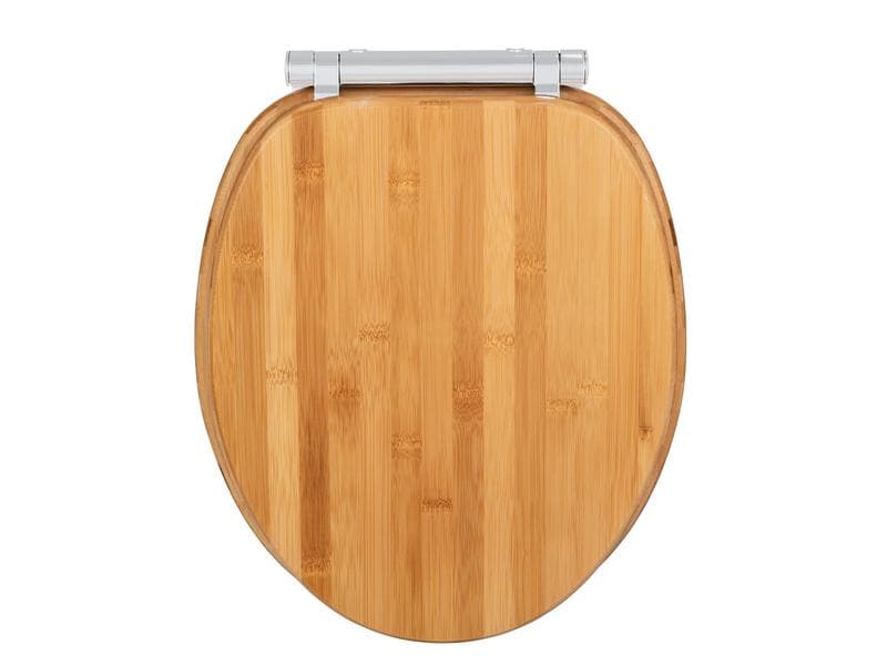 Wenko Toilettensitz Bambusa mit Fix-Clip, Hellbraun WC-Sitz in Holzoptik