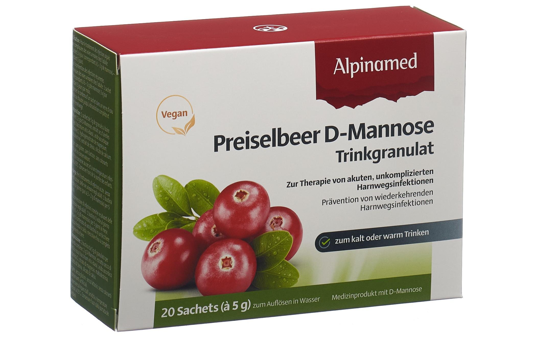 Preiselbeer D- Mannose Trinkgranulat 20 BeutelPulver mit D-Mannose und Preiselbeer