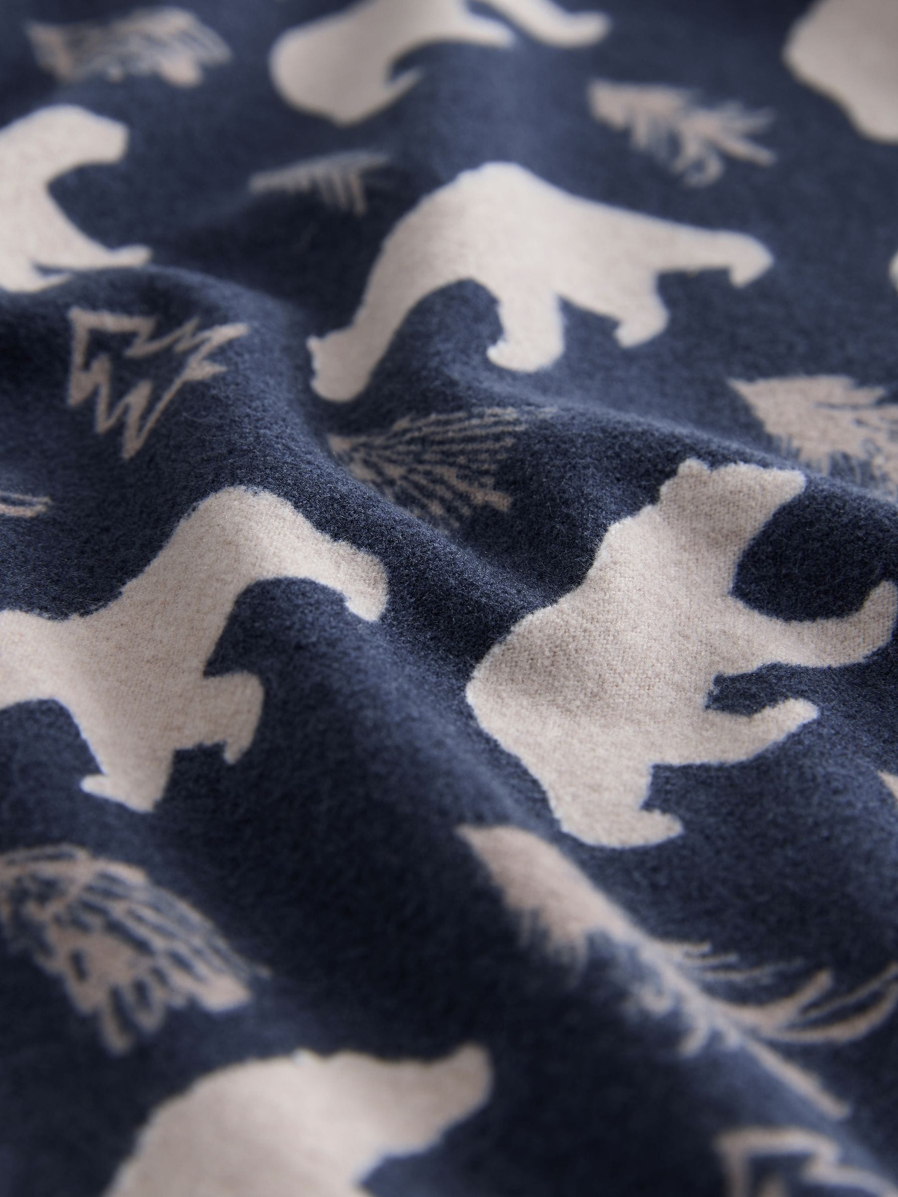Marineblauw/naturel met ijsbeer - MotionFlex - Behaaglijke pyjamabroek met boorden