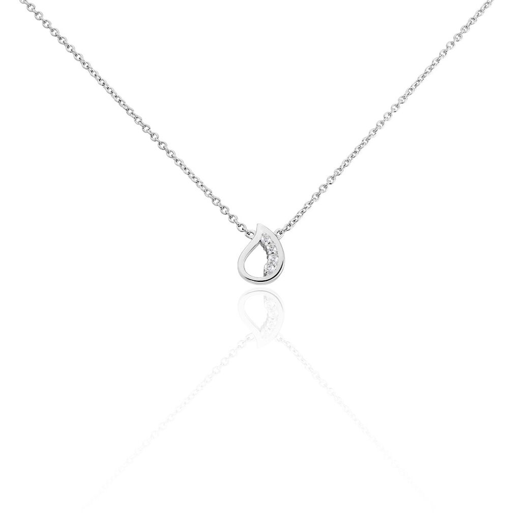 Collier Argent Blanc Sylvan Oxydes De Zirconium