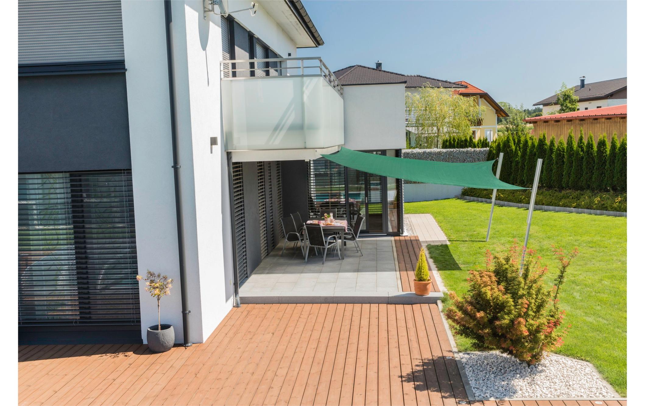 Sonnensegel 400 cm, Quadratisch, GrünSchattentuch für den Garten, Terrasse oder Balkon