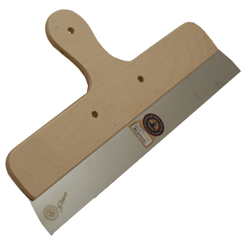 Melkmeisje spackmes houten greep 600mm RVS