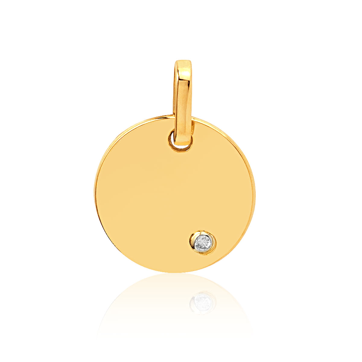 Médaille or 750 jaune diamant