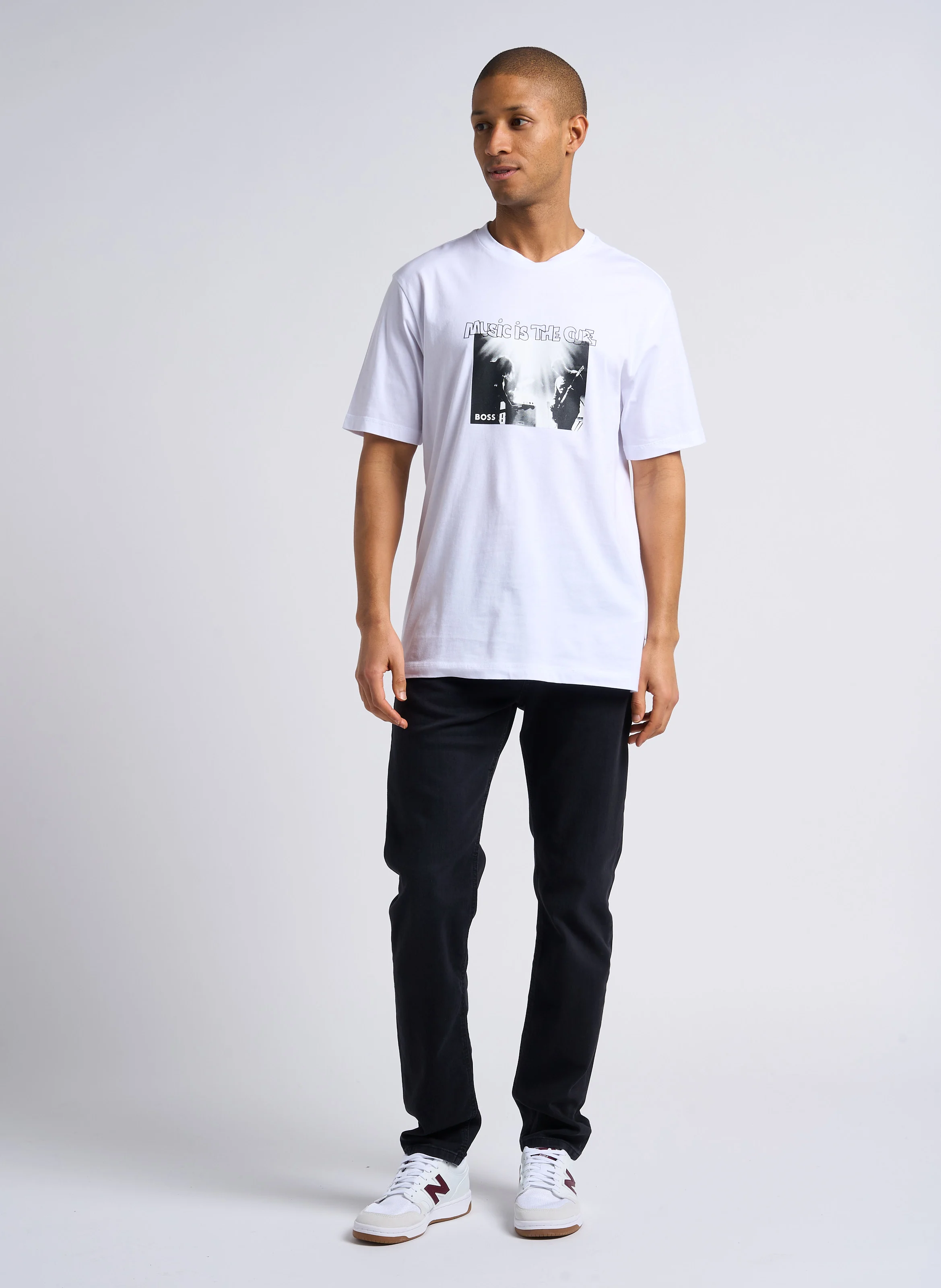 Jean tapered en coton mélangé | Noir