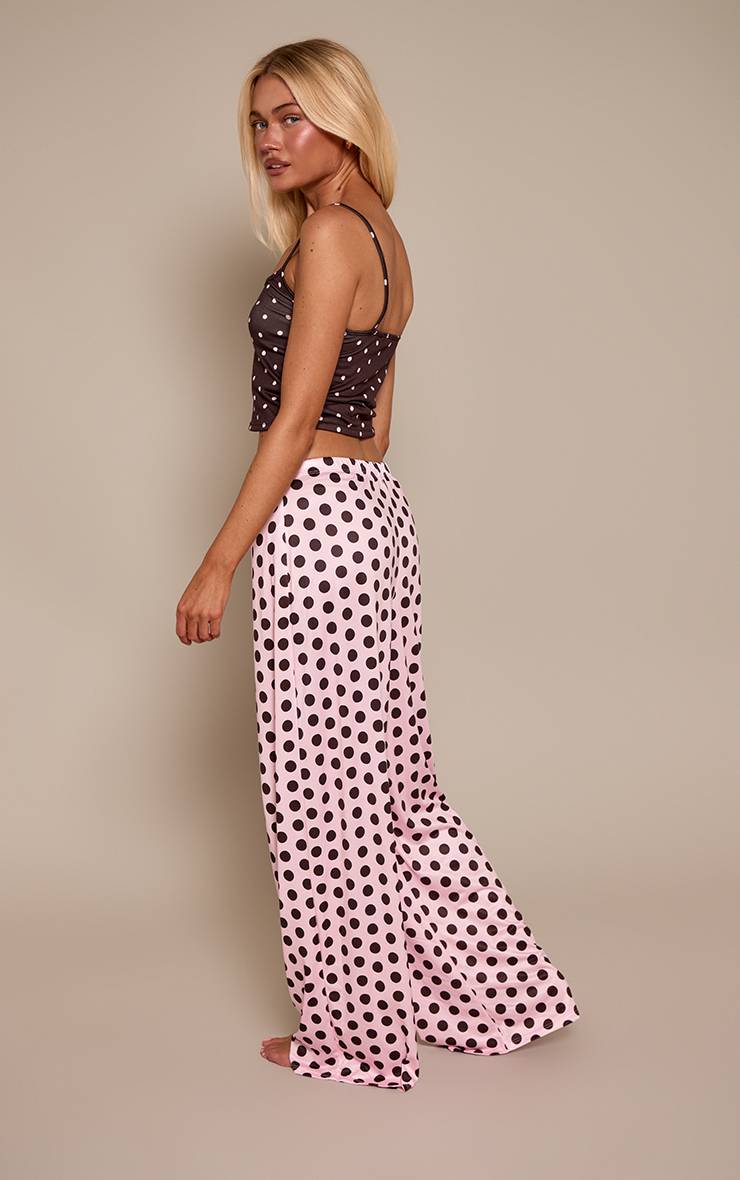 Rose Bébé Ensemble Pyjama Caraco Et Pantalon Large À Pois