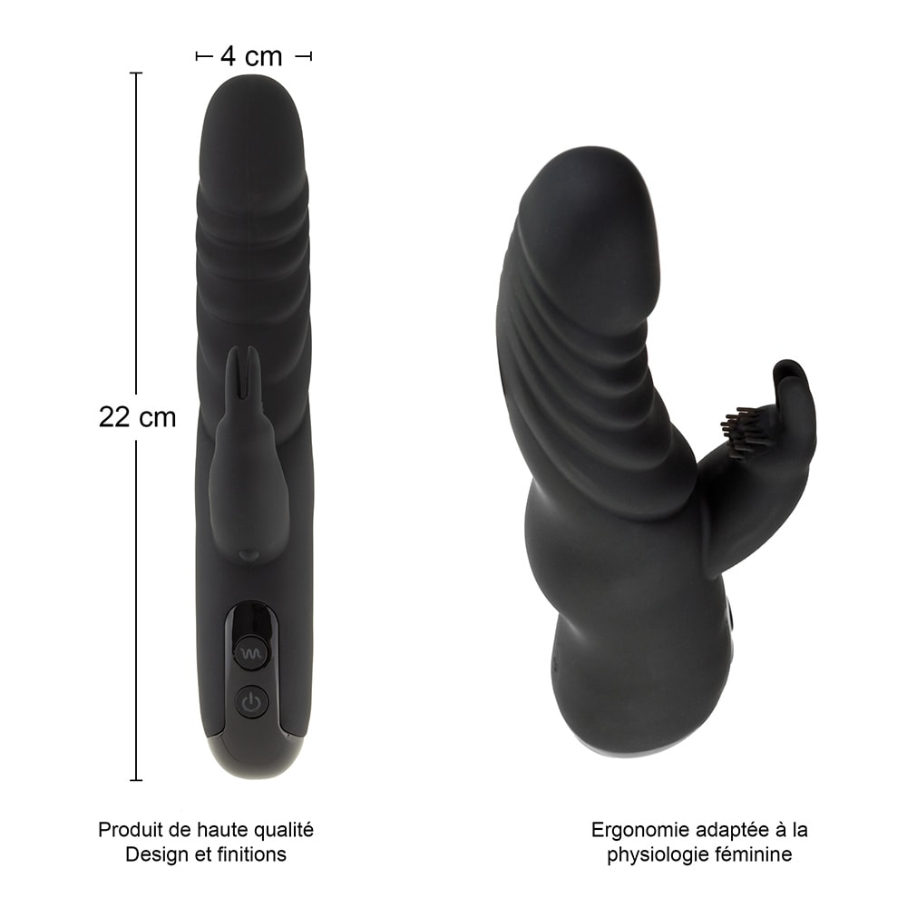 Vibromasseur rabbit - Noir - 10 programmes