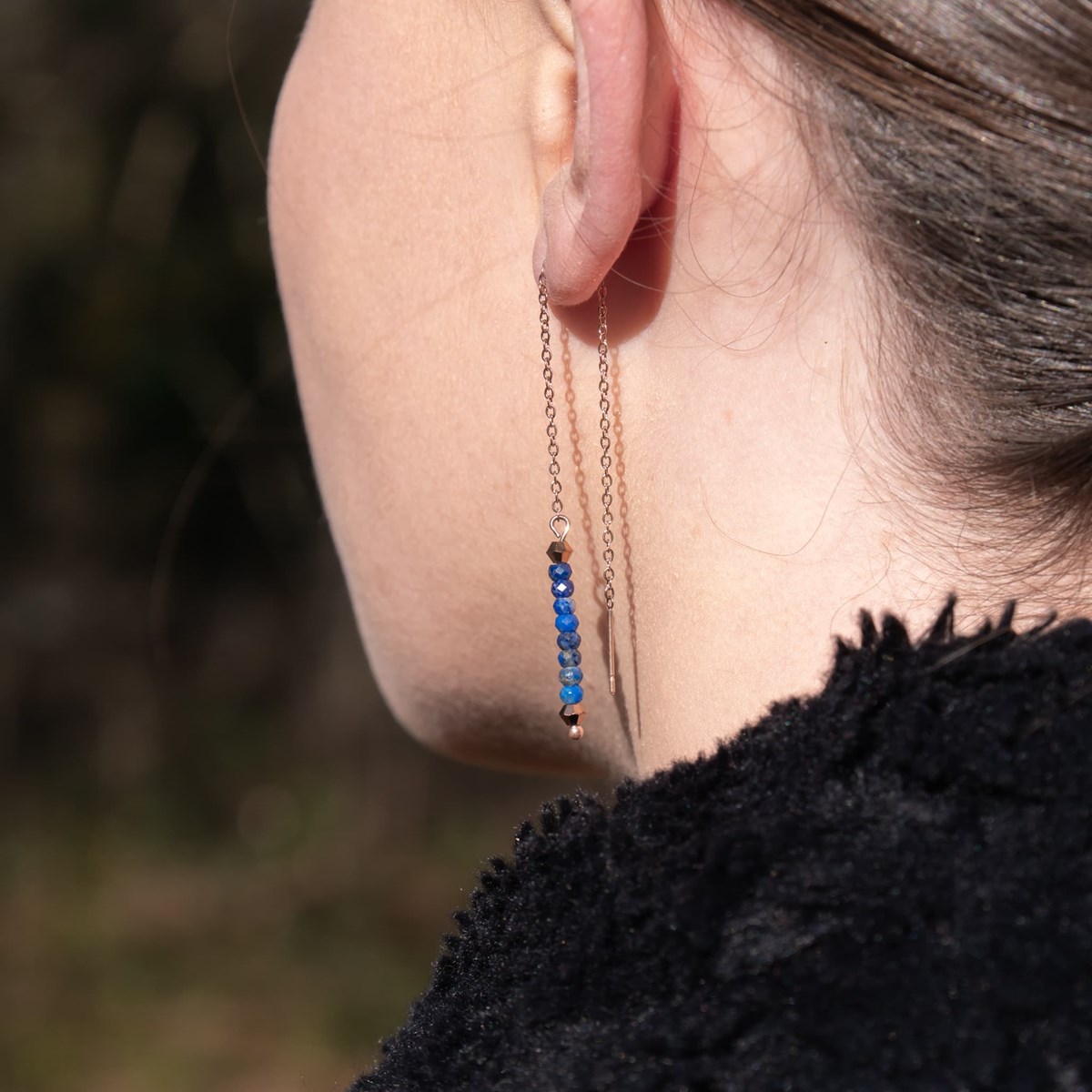 Collier, bracelet et boucles d'oreilles Lumia en pierres Lapis-lazuli