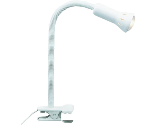 Klemlamp, 1-lichts, H 52 cm, flexibel, wit