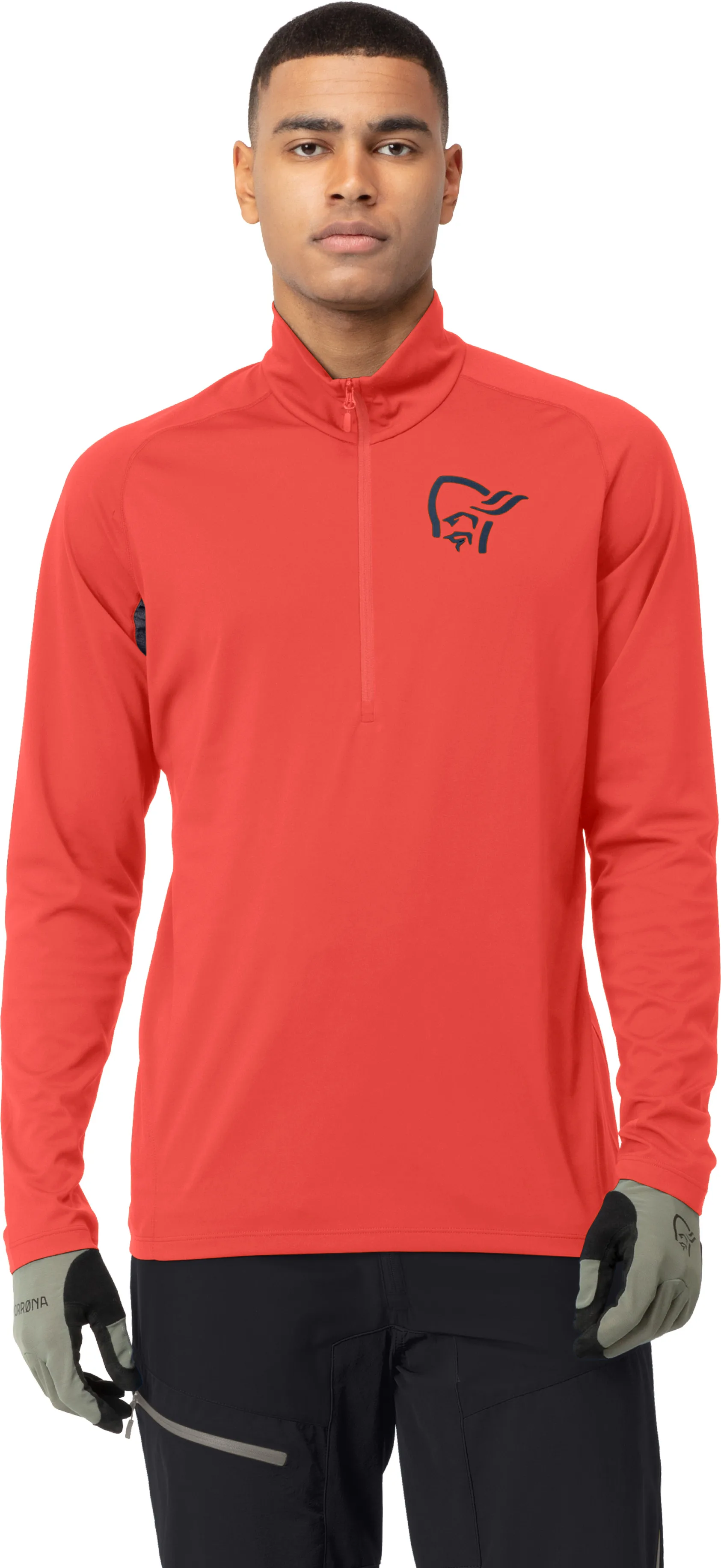 Norrøna Men's Fjørå Equaliser Long Sleeve Zip Top Paprika