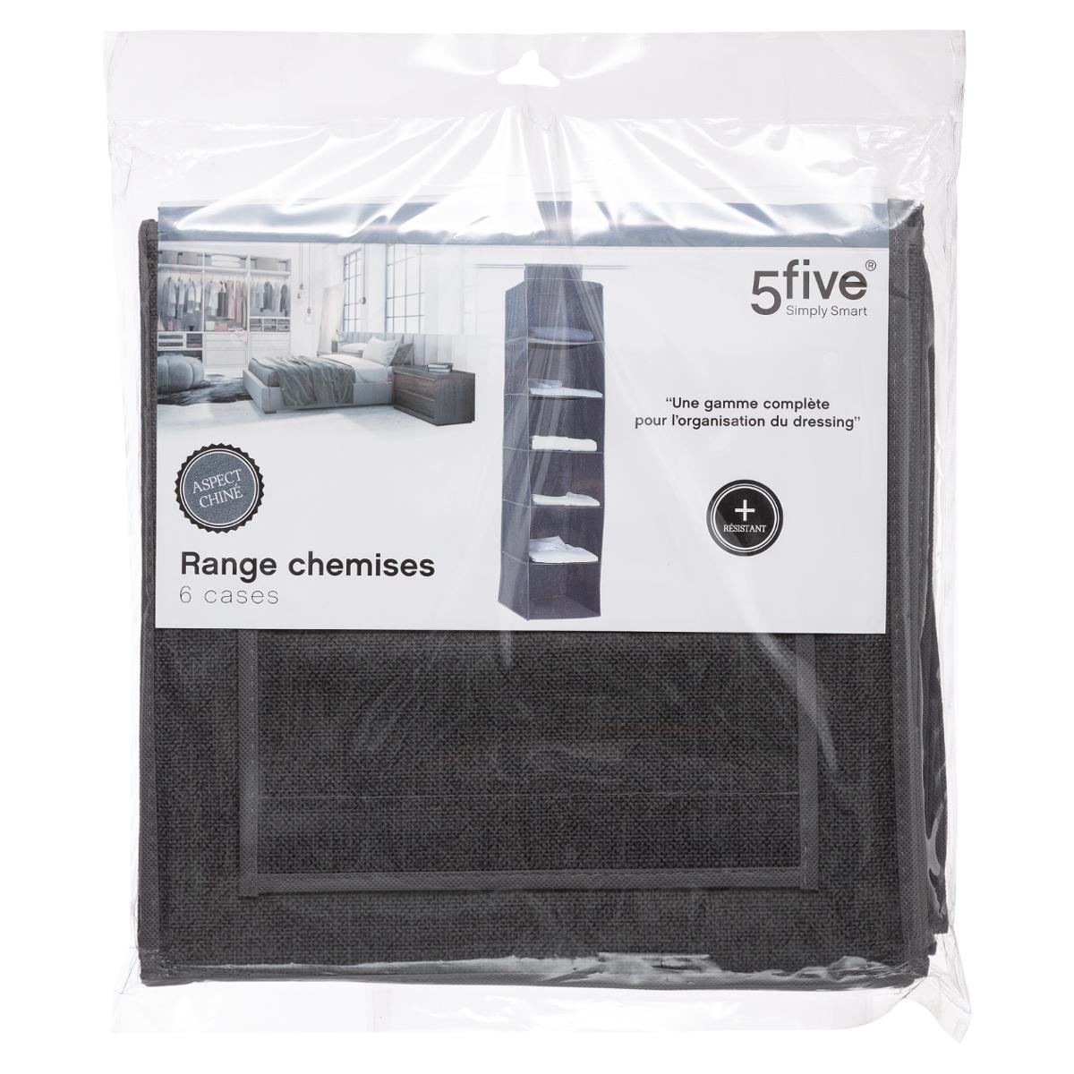 RANGE CHEMISES 6 CASES GRIS CHINE