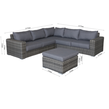 Wakefield loungeset Tortona grijs textiel