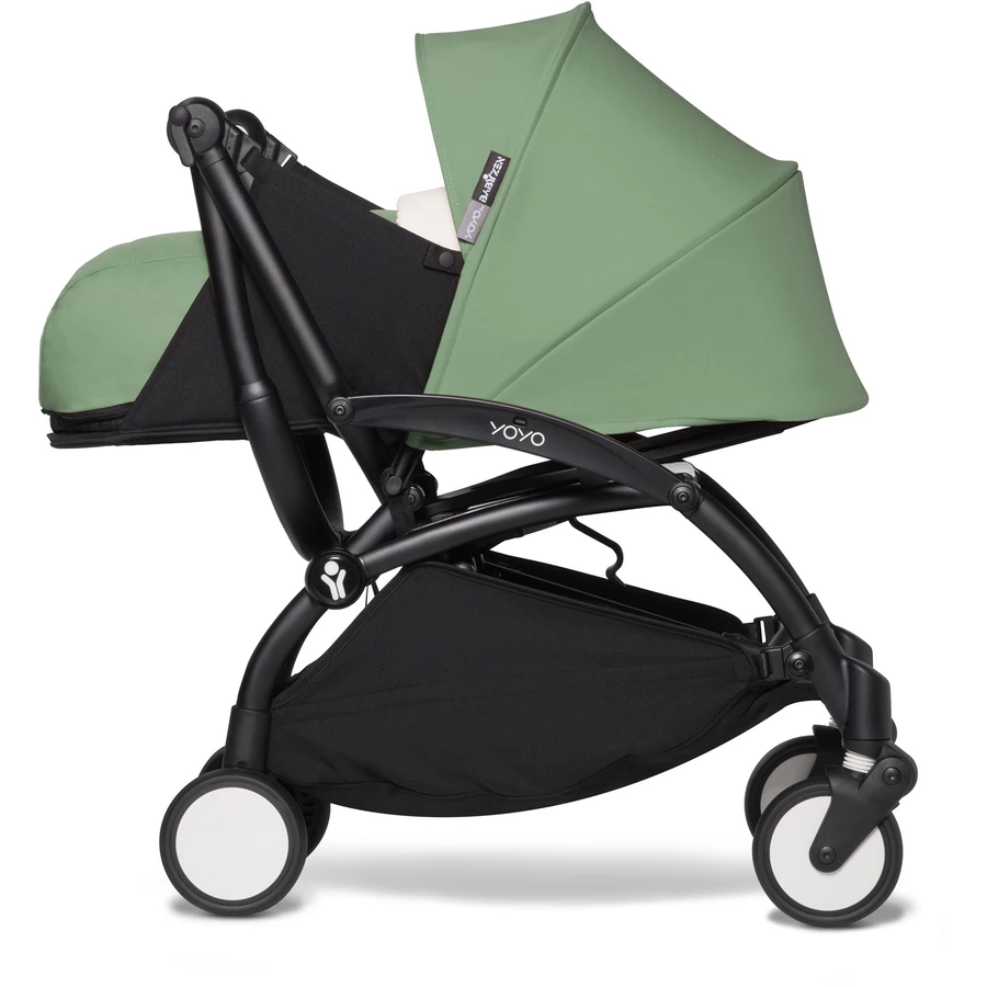 BABYZEN Kinderwagen YOYO2 0+ Black mit Neugeborenenaufsatz Peppermint