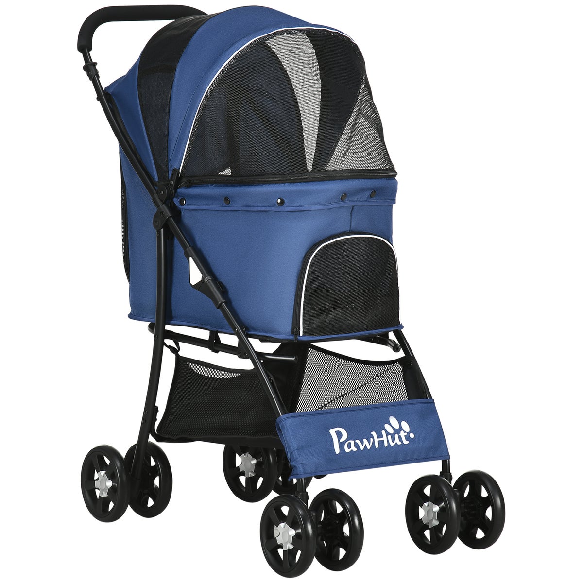 PawHut hondenkar, 81L x 48B x 99H cm, Oxford stof, staal, blauw