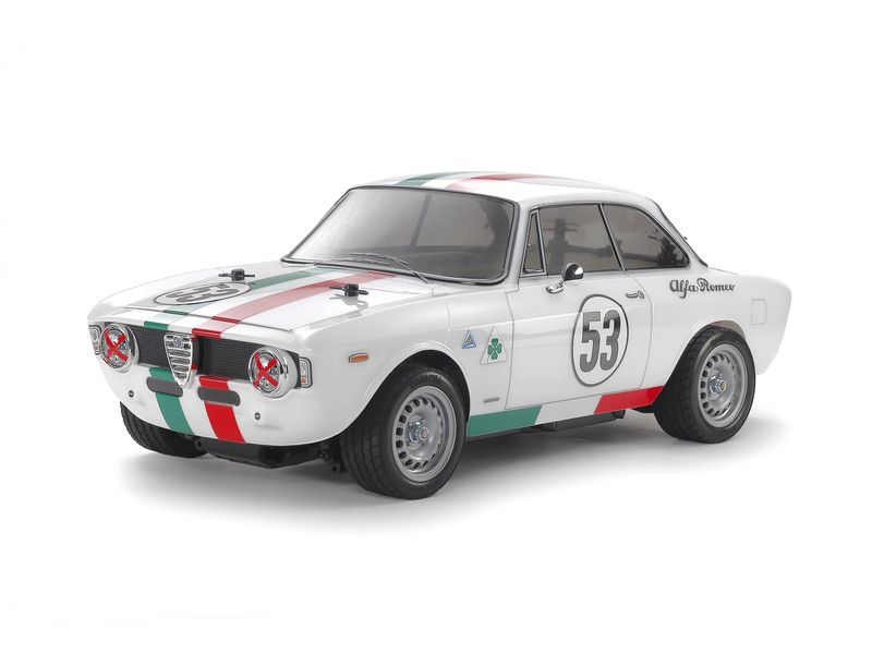 Tamiya Tourenwagen Alfa Romeo Giulia GTA MB-01 Weiss, Kit, M-Chassis On-Road Modell mit Alfa Romeo Giulia Sprint GTA Club Racer Karosserie