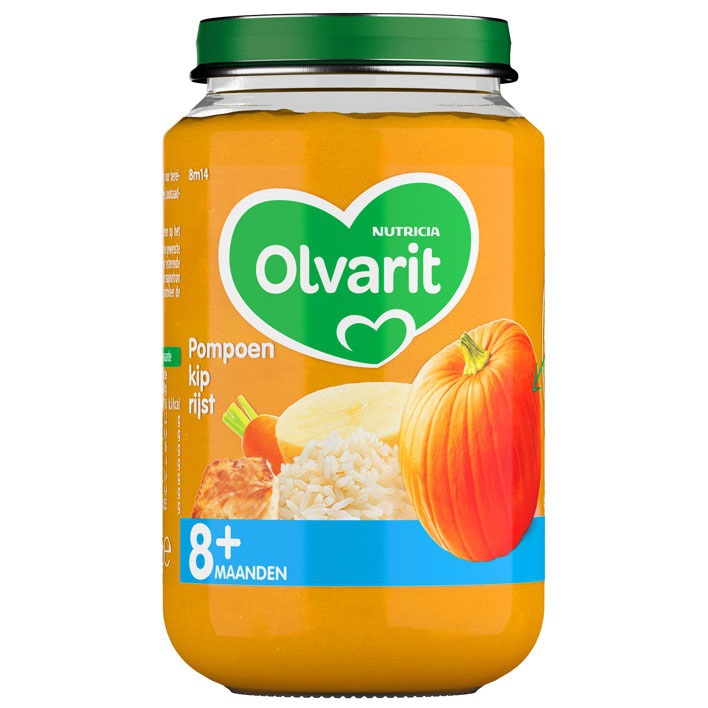 Olvarit Pompoen Kip Rijst 8 Maanden 200g