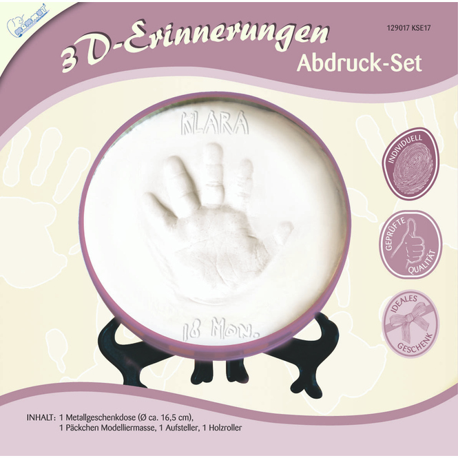 3D-Erinnerungen - Abdruck Set - Geschenkdose - lila