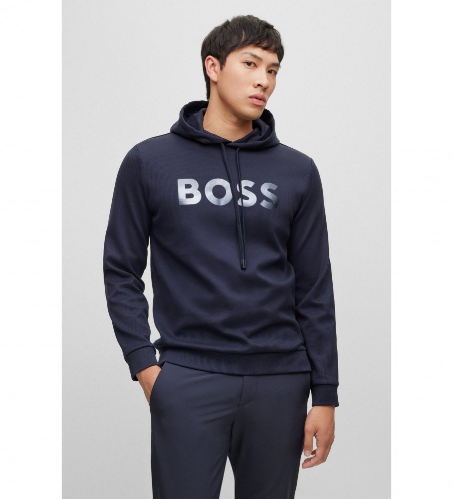 Moletom BOSS Soody Mirror, Azul Marinho