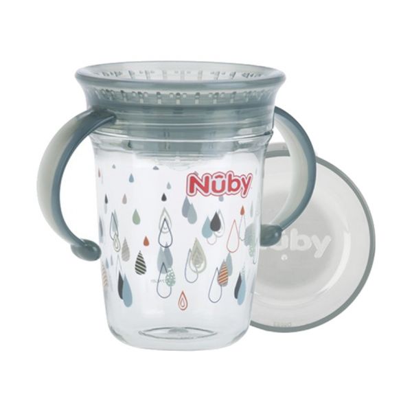Nuby 360º Wonder Beker Met Handvat 240 ml Grijs