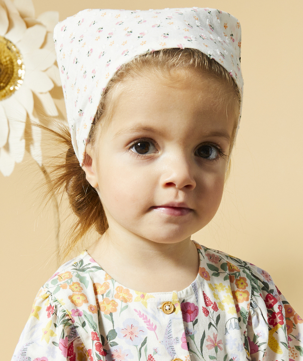 FICHU BÉBÉ FILLE EN COTON IMPRIMÉ FLEURI