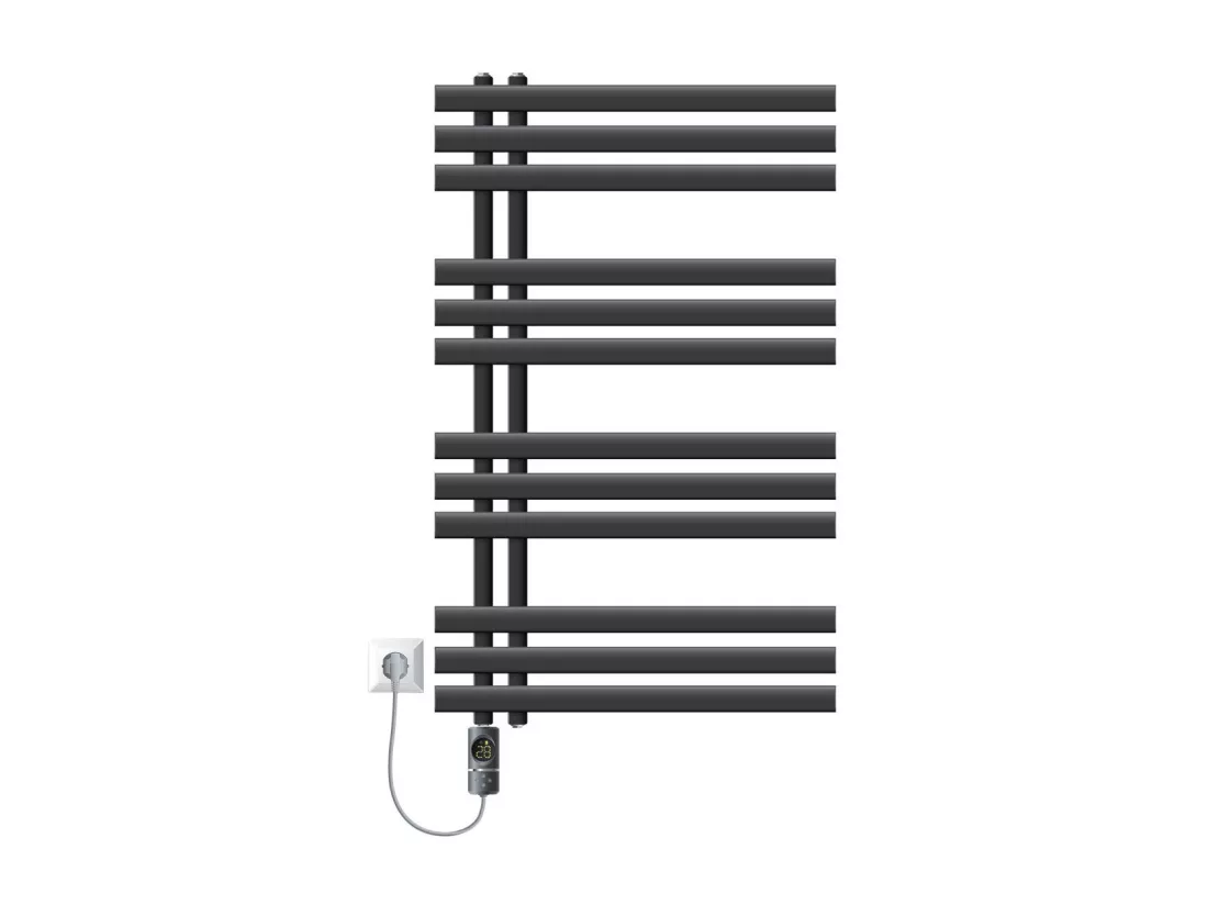 Iron EM radiateur sèche-serviettes anthracite 60x100 cm élément chauffant 600W