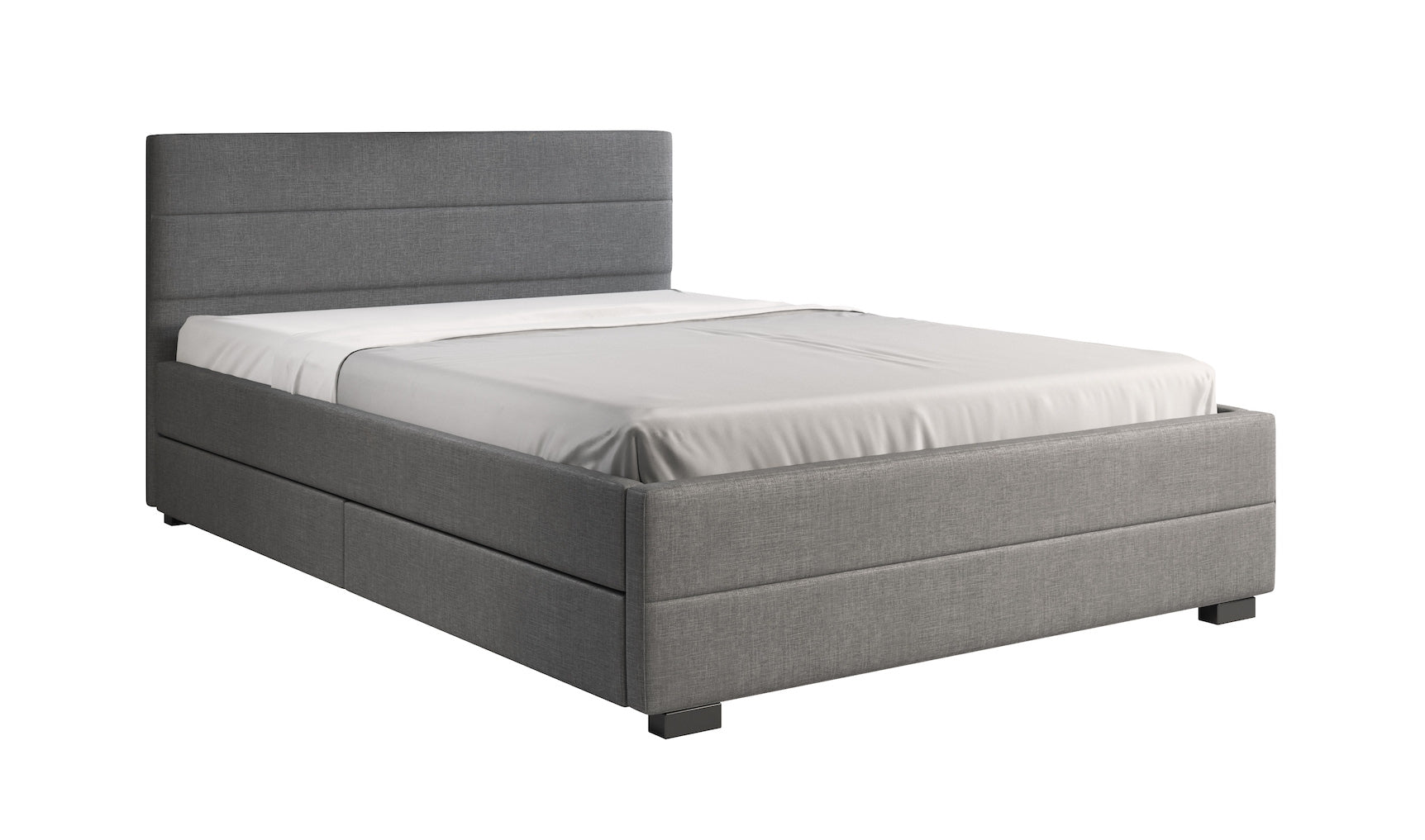 Loox - Tweepersoonsbed met 4 lades - Stof grijs - 140x200 cm