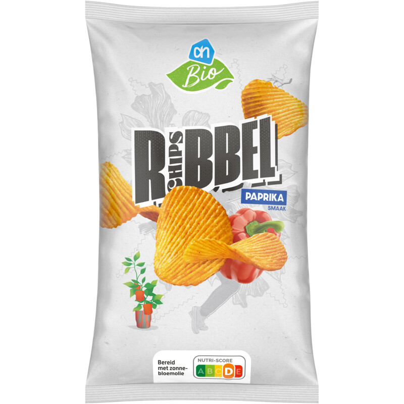 AH Biologisch Ribbelchips paprika smaak