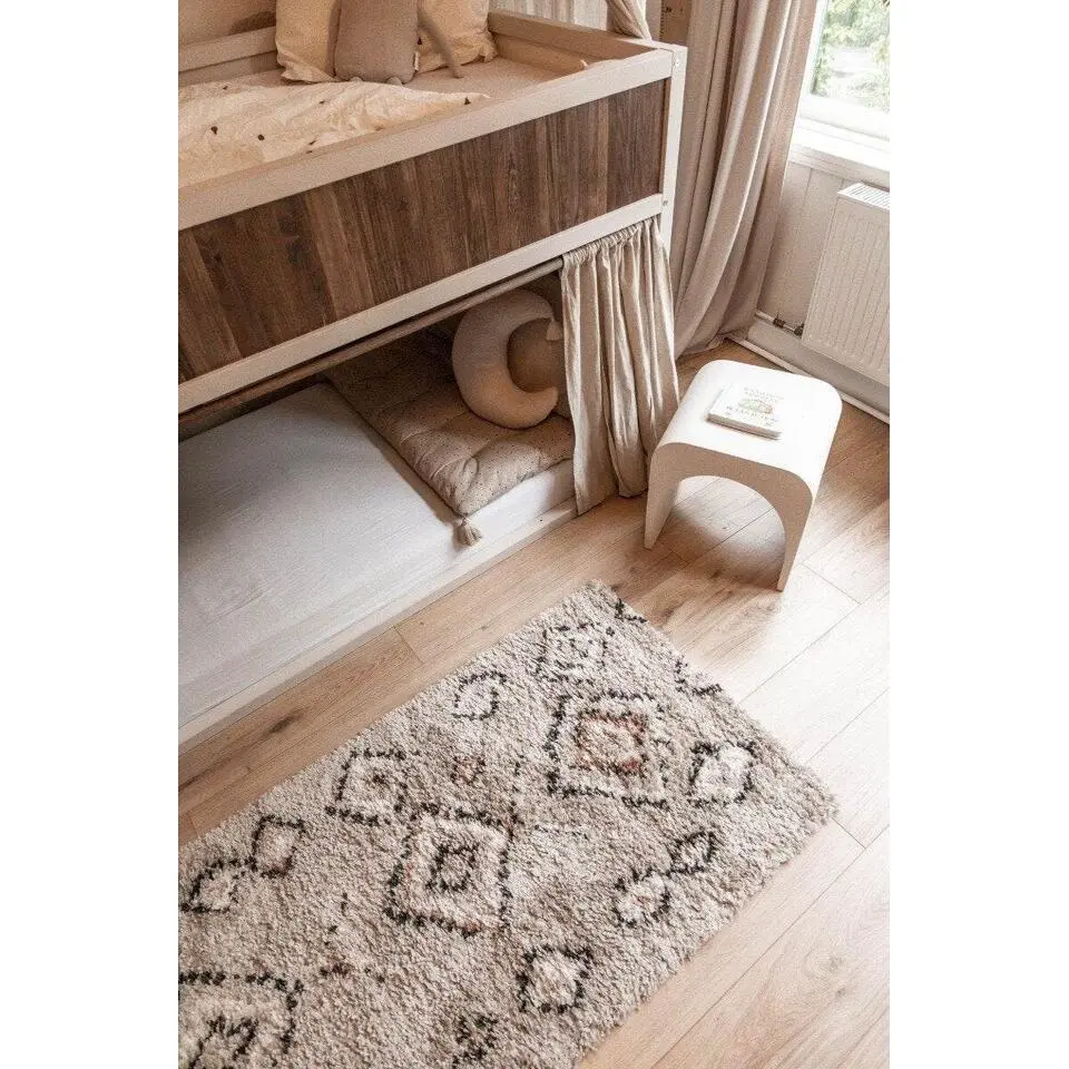 Interieur05 Berber Vloerkleed Ikat grijs/beige - 150 x 80 cm