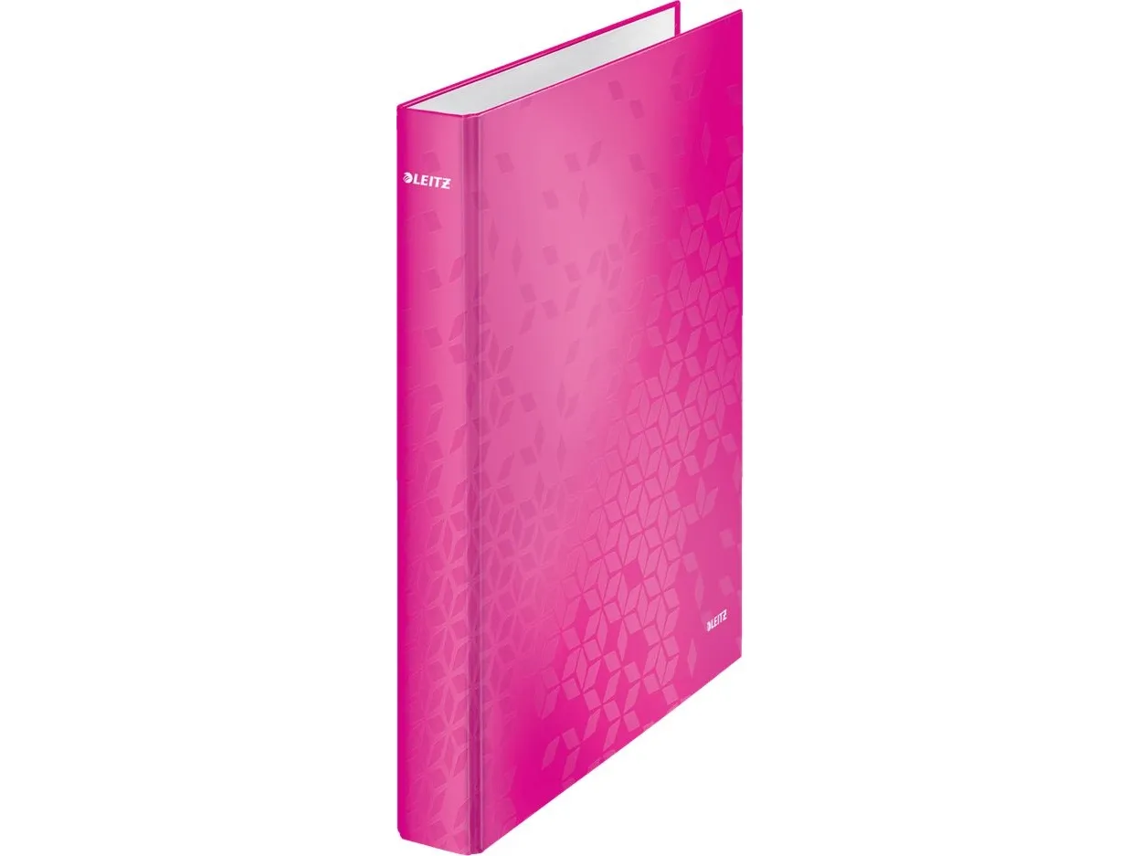 Leitz WOW - Ringbind - rygbredde: 40 mm - for A4 Maxi - kapacitet: 250 ark - pink metallisk