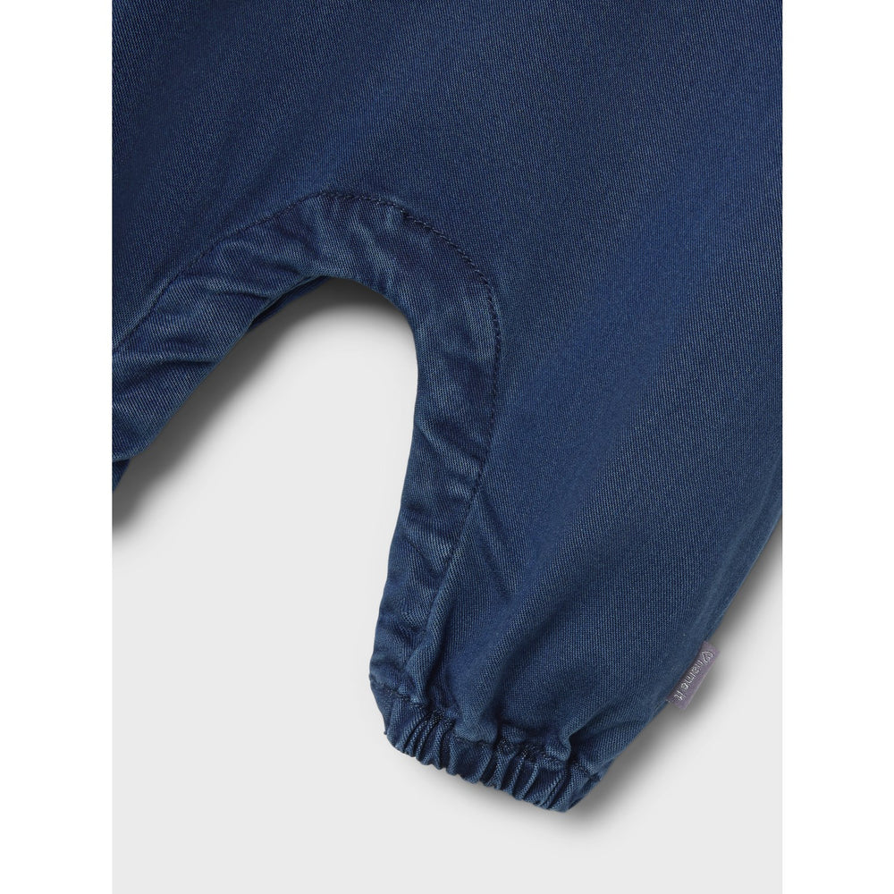 Køb Name It Dark Blue Denim Ruby Denim Flæse Buksedragt