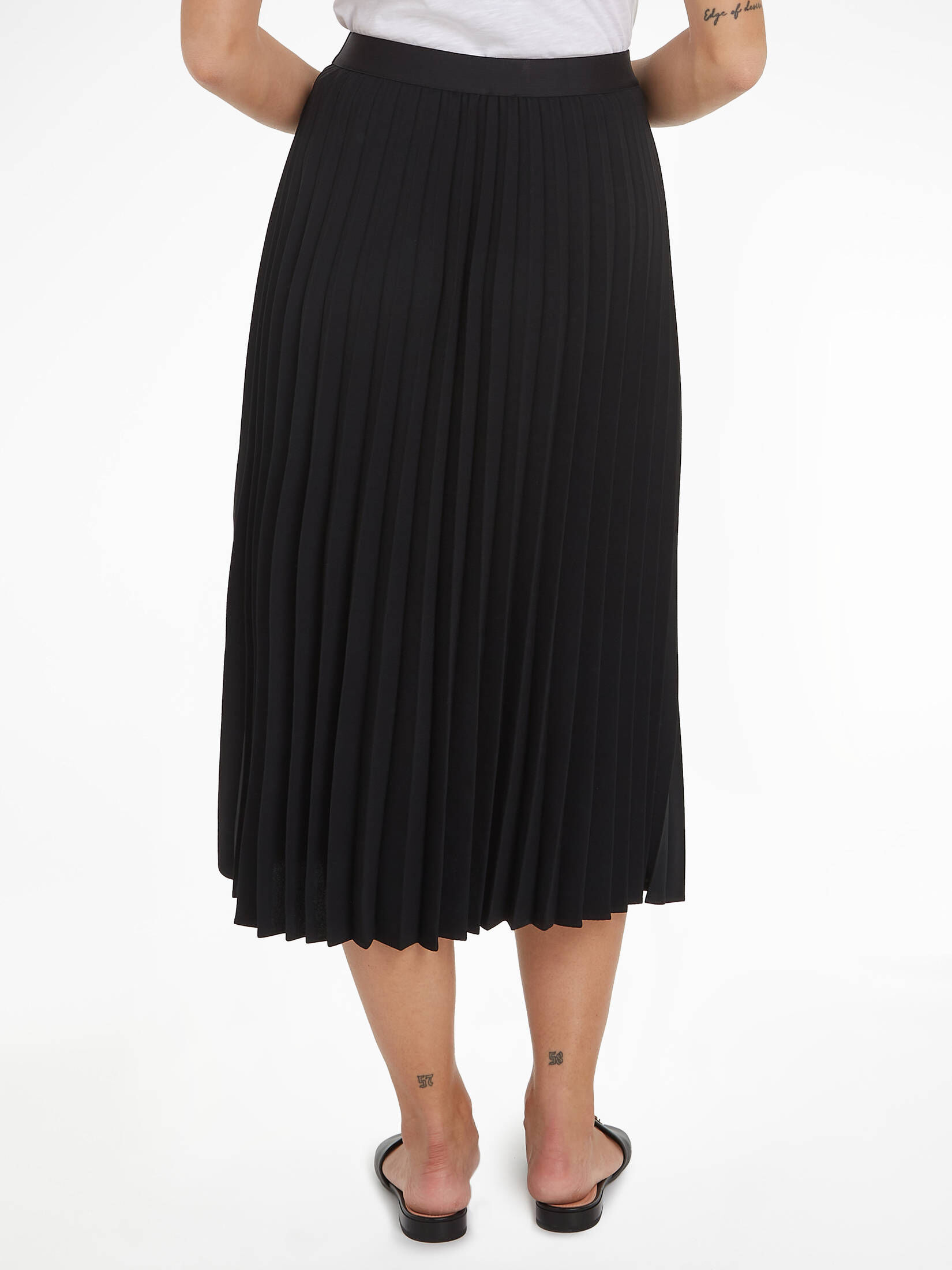 Tommy Hilfiger| Damen Plisseerock FLUID TWILL PLEATED MIDI SKIRT