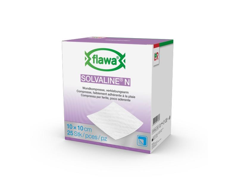 FLAWA Solvaline N Wundkompresse steril 10 x 10 cm, 25 Stück Wundauflagen steril