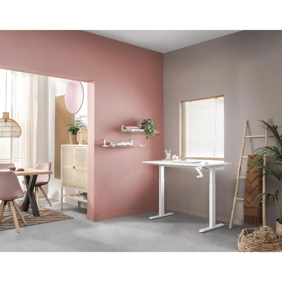 Bureau Homeworx zit/sta handmatig verstelbaar - wit/wit - 75/118x120x70 cm
